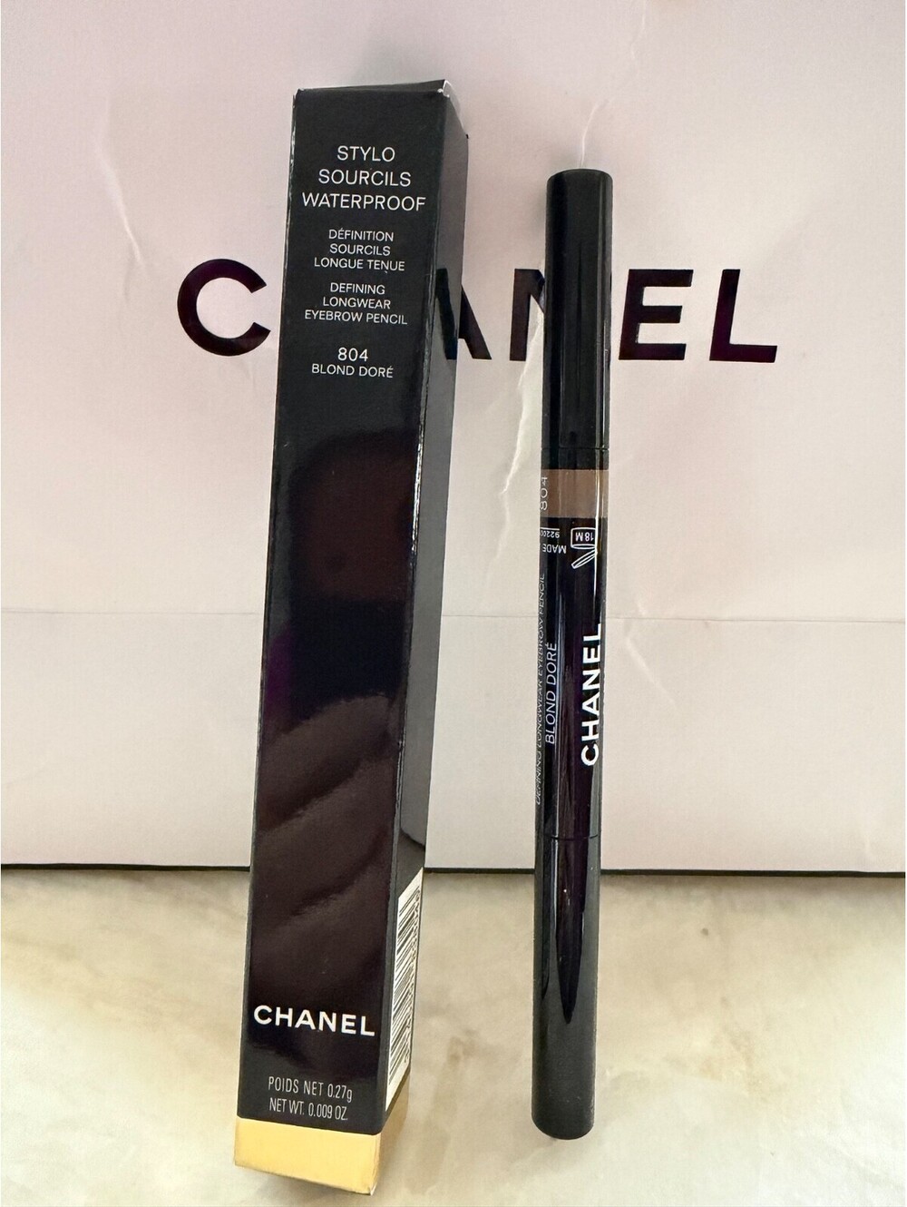 NIB Chanel Stylo Sourcils Waterproof Eyebrow Pencil - 804 Blond Doré - NEW